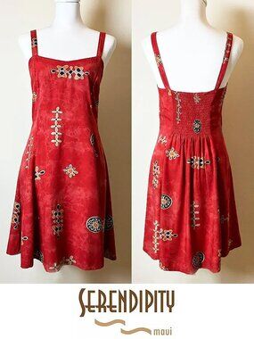 Serendipity Maui | Red Mini Sundress | 100% Rayon | Rare Find | Size S | EUC